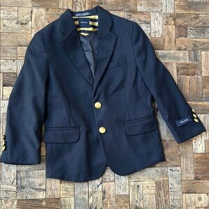 Nautica Boys Classic Navy Blazer Gold Nautical Buttons NWT Size 5 Regular